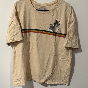 Cream Graphic T-Shirt with Totoro Design
